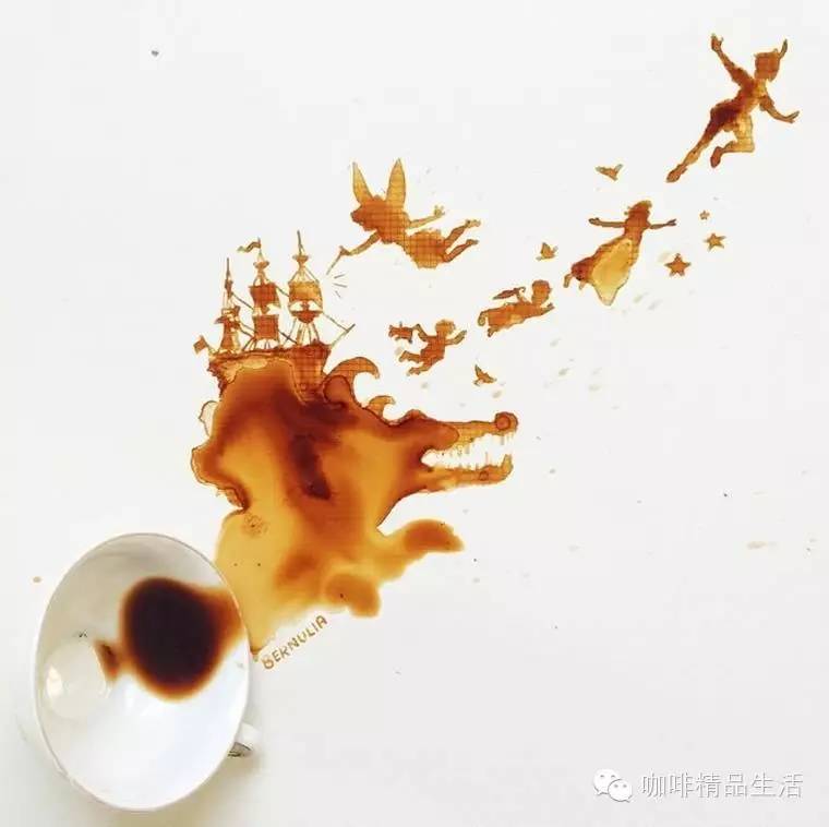 咖啡打翻了，怎辦？拿來(lái)畫(huà)畫(huà)唄