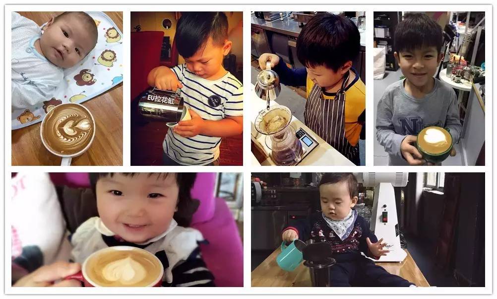 兒童節(jié)，咖啡萌二代?？醽砹耍譀_拉花一起上 :)