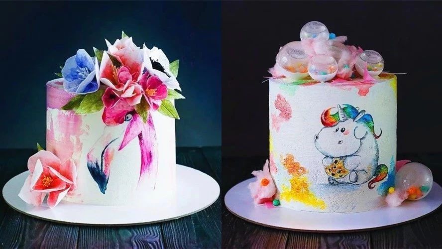 蛋糕裝飾+藝術(shù)繪畫=？ 款彩繪蛋糕告訴你答案…